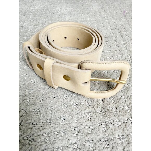 Ryan Roche Suede Belt Neutral Sz L - Picture 2 of 8